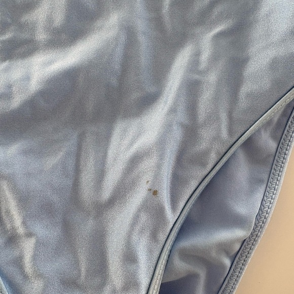 Forever 21 Light Blue Shiny One Piece Swimsuit Size L NWT - Picture 5 of 5